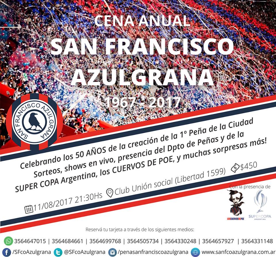 SFcoAzulgrana's tweet photo. Cuerv@! Falta 1 Día para el tan esperado 11 de Agosto. No te duermas. Pedimos ya tu Tarjeta y se parte mañana de una ¡Gran Fiesta!. 🔝🎊🎉❤💙 https://t.co/siY4mY3RnH