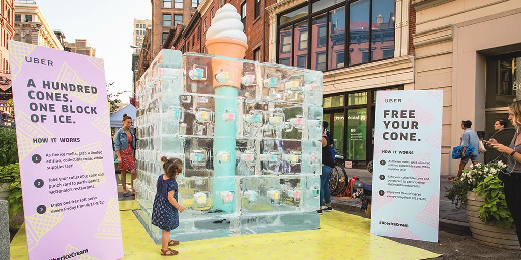 Uber's tweet photo. Summer got you melting? Get your hands on a collectible #UberIceCream cone—coming to select cities tomorrow: https://t.co/3Glv0PJDRZ. https://t.co/UY5mXvu2OX