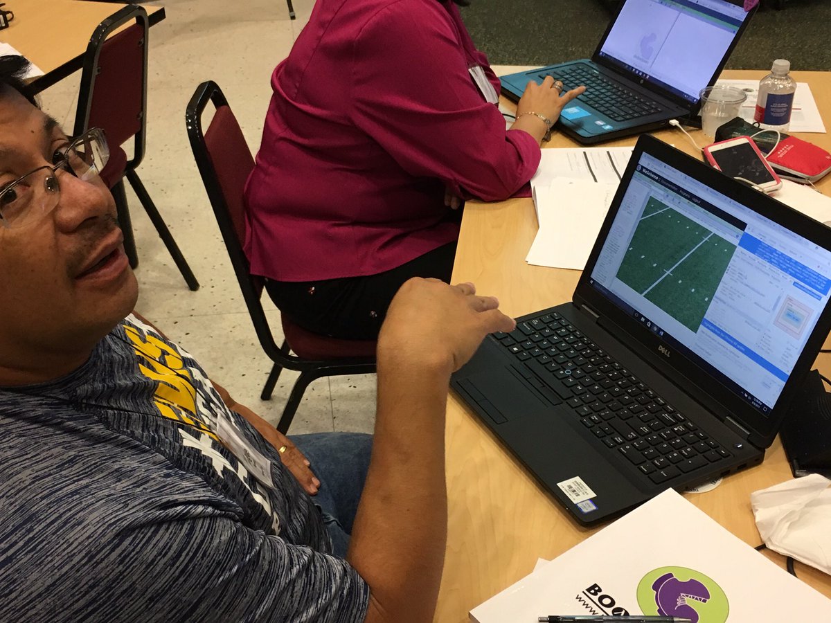 Bootstrapworld's tweet image. The fun continues today in Edinburg as these Texas teachers dive deeper into the Bootstrap: Algebra curriculum.  #BootstrapCS
