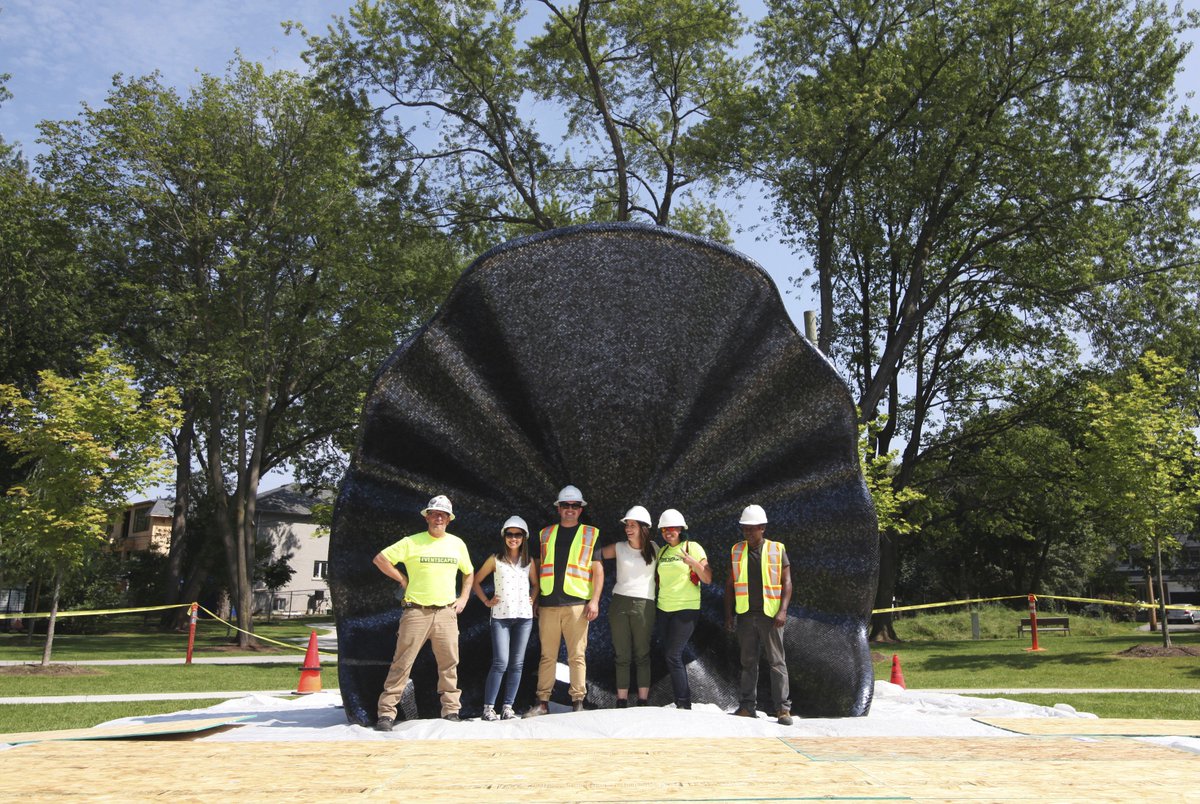 eventscapeinc's tweet image. Successful install of the Shell today at #leelifesonartpark! // #PublicArt #SoundArchitecture #Teamwork // @PaulRaffStudio @TorontoComms