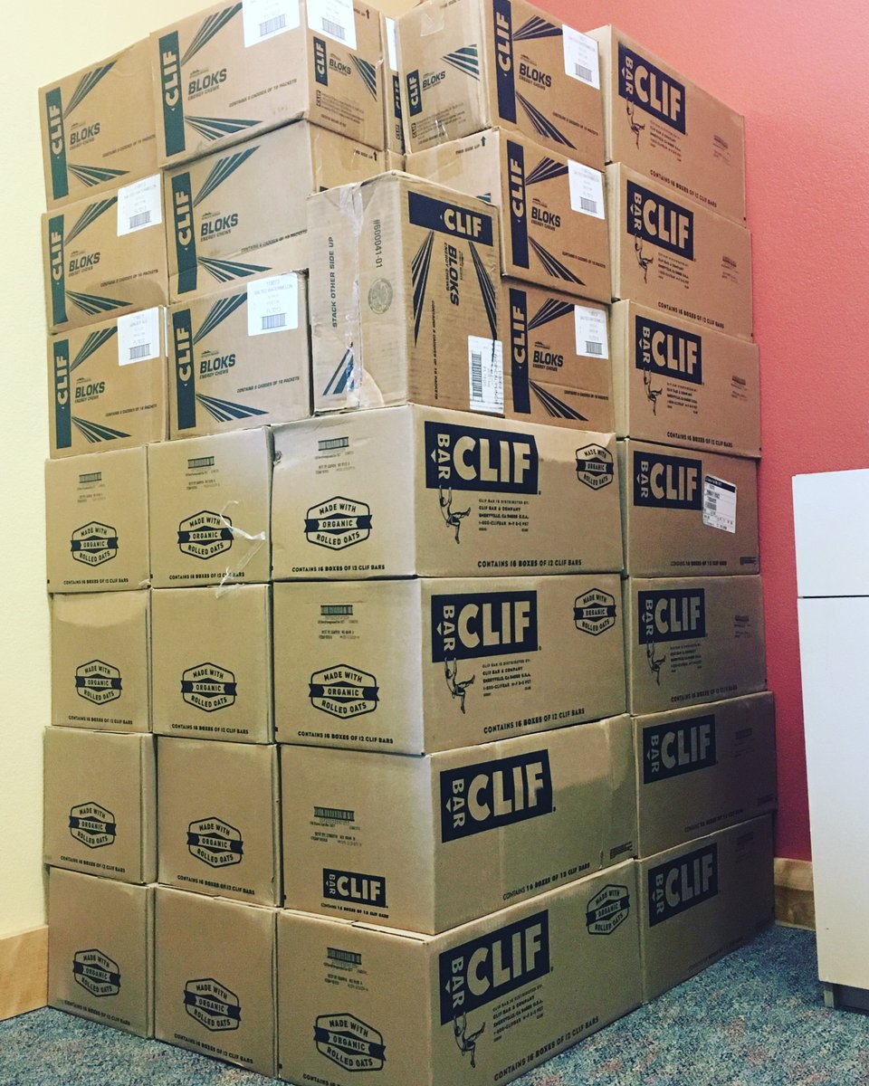 DiscoverKlamath's tweet photo. All set for Ride the Rim at Crater Lake National Park thanks to our awesome Cliff Bar sponsor for the two pallets of goodies! 🤗🚵 #RideTheRim https://t.co/iUquWEuziZ