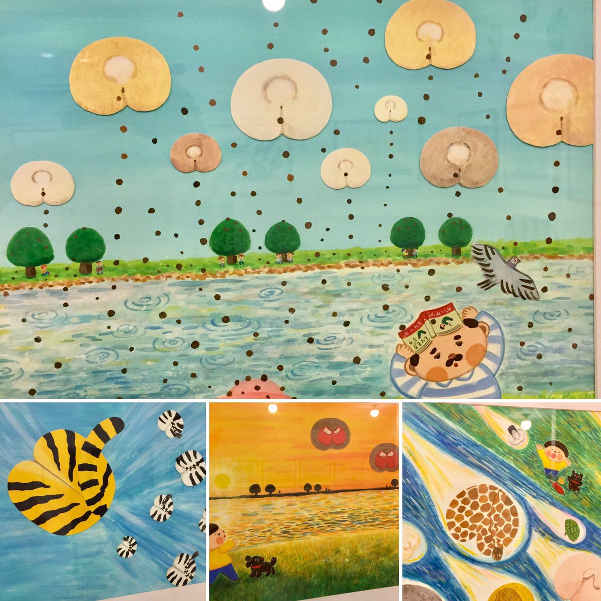 Art House En Twitter 酒巻恵 おしりびより 絵本原画展開催 8月14日 月 まで おしりびより 絵本から飛び出したおしり クッキー ほわほわのお尻パンがtant Confitureさんから届きました 顔出しクッキーまで作って下さいました 最高です 絵本 アイシング