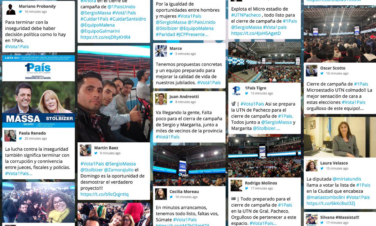 SergioMassa's tweet photo. Se va llenando el microestadio de la UTN en #Pacheco donde vamos a compartir las propuestas de @1PaisUnido. #Votá1País https://t.co/SJ1RthAUdo