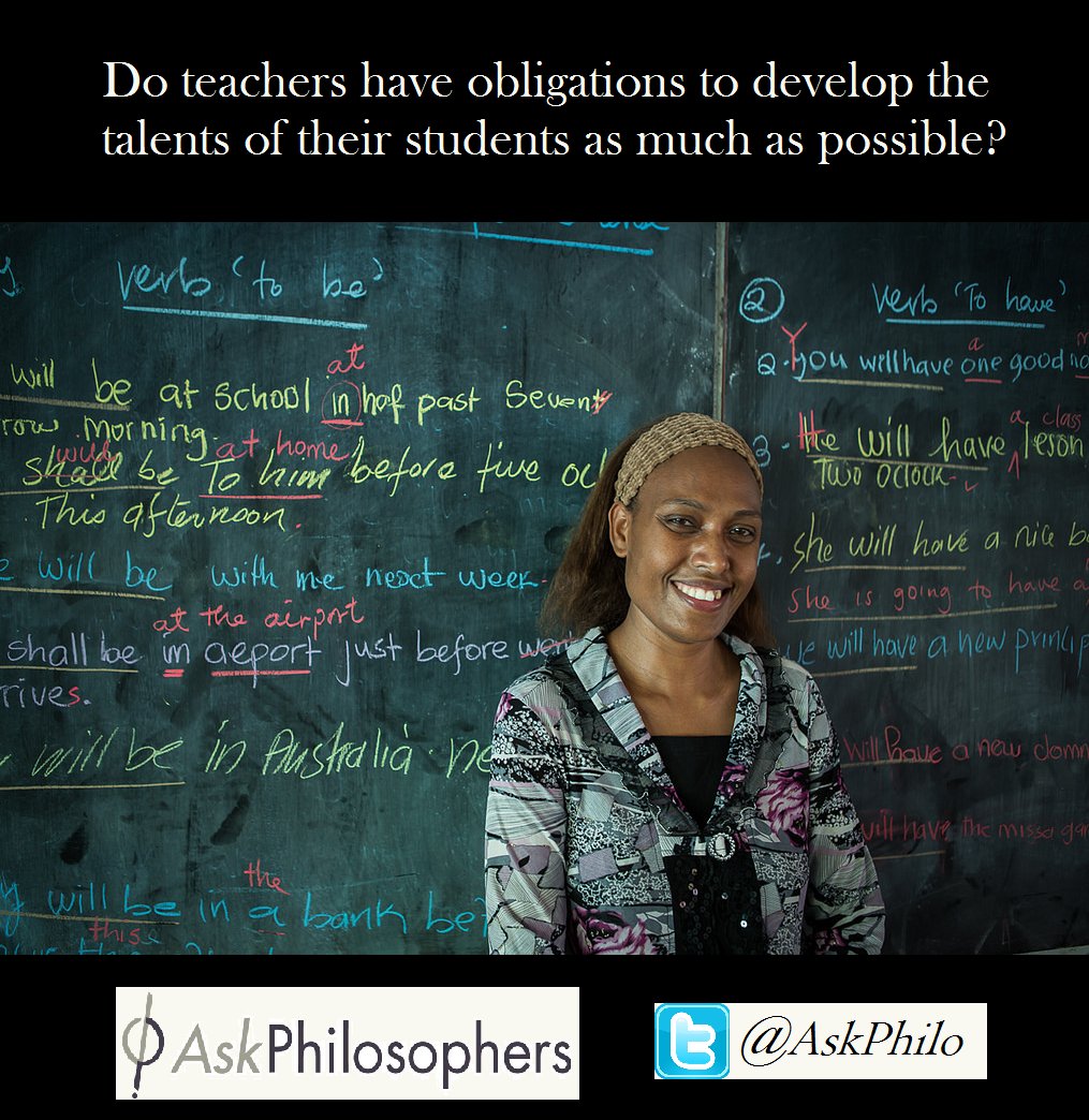AskPhilo's tweet photo. Do teachers have obligations to develop the talents of their students?
 
Find this question at:
https://t.co/nC12lVRyOe

#AskPhilosophers https://t.co/ADEFwT9q3Q