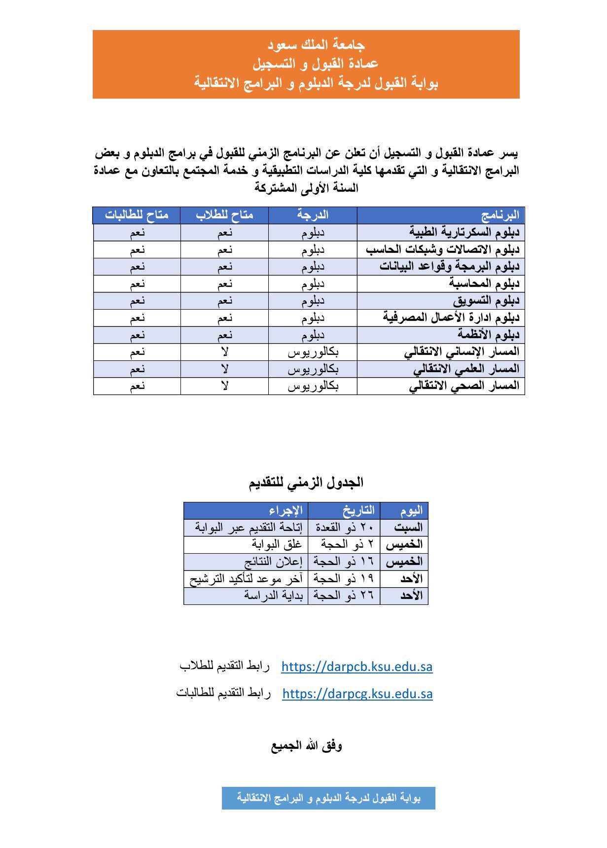 دبلوم جامعة سعود تسجيل الملك شروط التسجيل