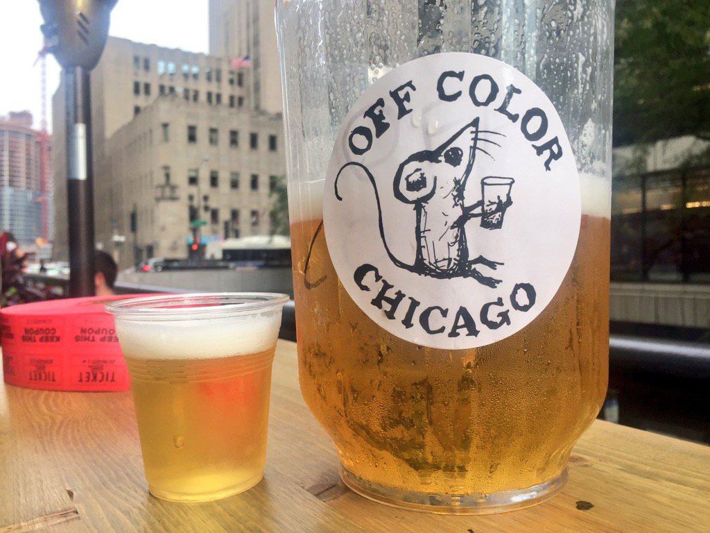 ChiBeerGeeks's tweet photo. The @OffcolorBrewing /  @ThePigChicago collab OPP is pouring rather lovely on the Mag Mile Promenade https://t.co/xE4WbQFD6F