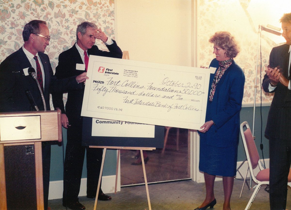 From the Archives: Don Hopkins, Tom Gleason, and Trudy Sargent celebrate a gift to the Founders’ Fund. Circa 1990.