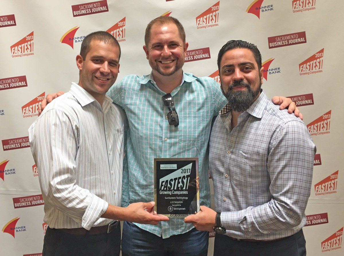 SunSystem_Tech's tweet image. Amazing news! We're officially the #2 fastest growing company in #Sacramento. Thanks to @Sacbiz for the award and the #sbjfastest luncheon.