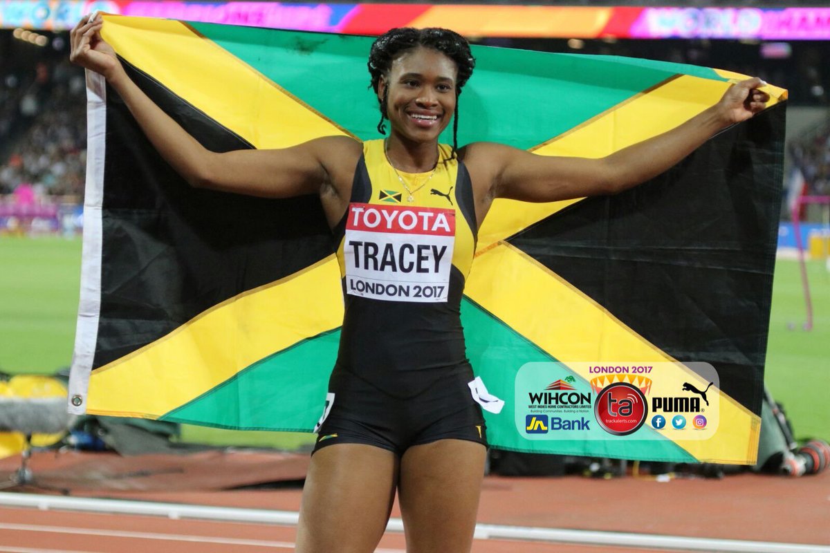 Ristananna Tracey (JAM) wins bronze in the women’s 400mH in 53.74, a personal best #London2017 @PUMARunning @JamaicaNational @WestIndiesHC