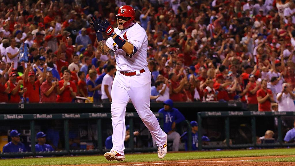 Cardinals's tweet photo. Yadier Meowlina is hitting .438 with 2 homers, 7 RBI, and 7 runs scored over his last four games. #RallyCat https://t.co/mluNGQvMRX