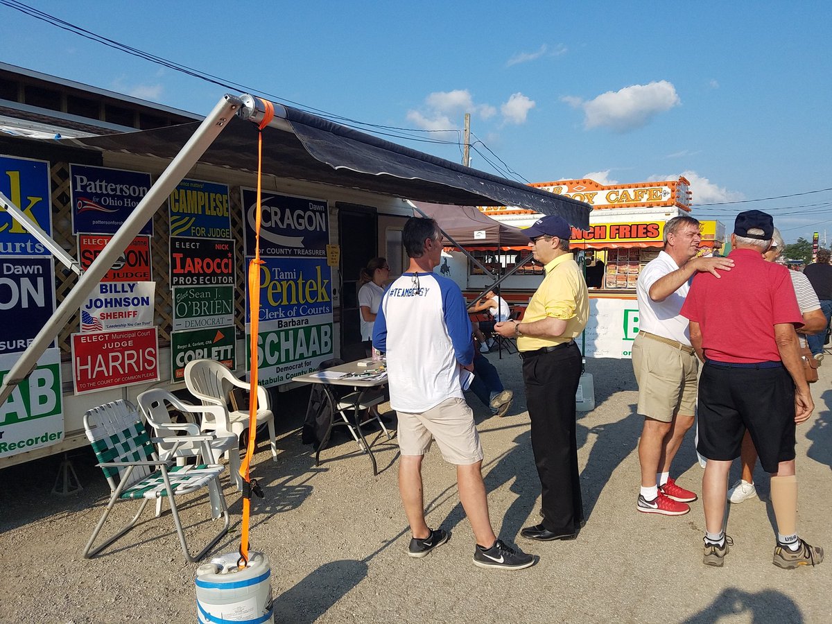 AshtabulaYDs's tweet photo. Day three: visit us tonight. We are here with @pattersonforOH @BetsyRaderOH and County Treasurer Dawn Cragon @ashtabuladems @OhioYD https://t.co/fYPCKjjhXX