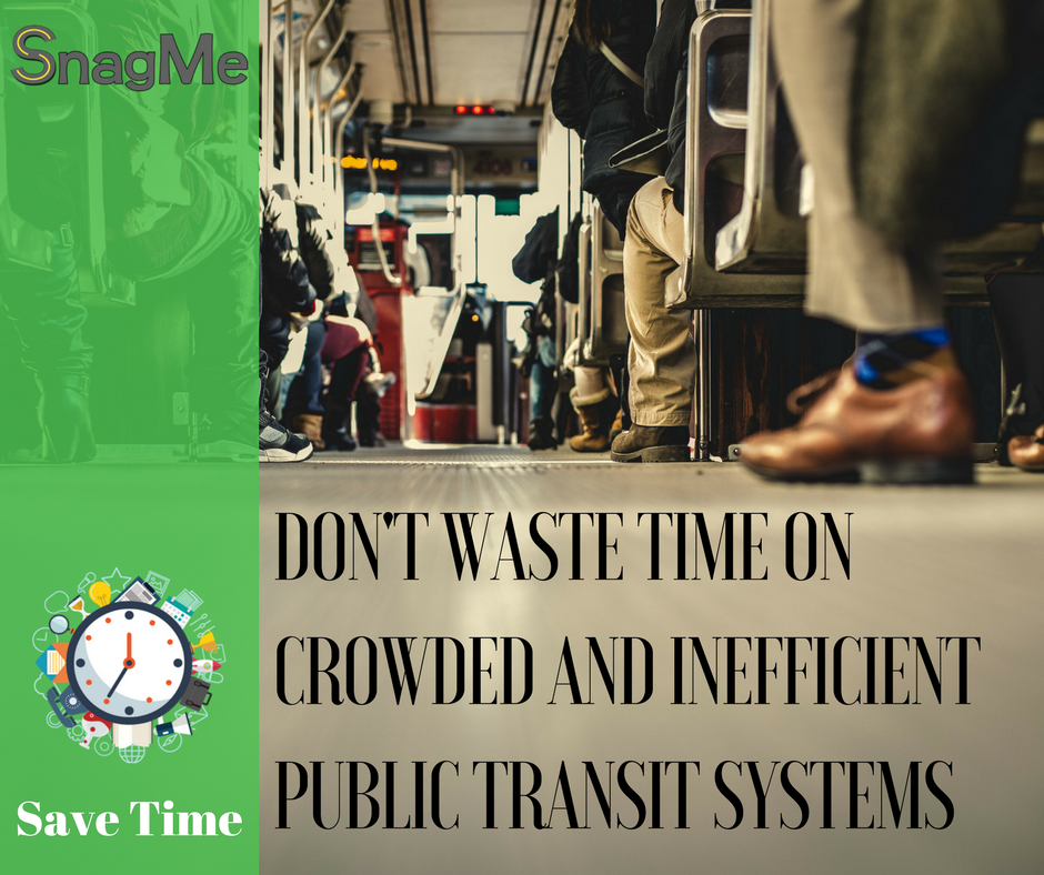 snagmeapp's tweet image. Don’t waste time on crowded and inefficient public transit systems #Carpool 🚗 #SnagMe #CarpoolingMadeEasy #SaveTime