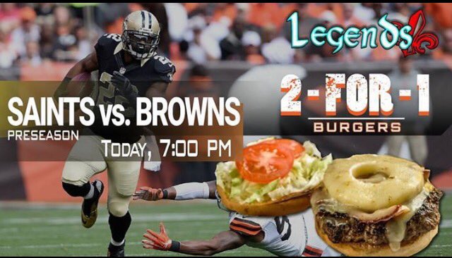 Legends2003's tweet photo. Join us for the Saints game tonight!🏈 #legendsoflafayette #saints #football #241burgers https://t.co/UbNy5MVvyx