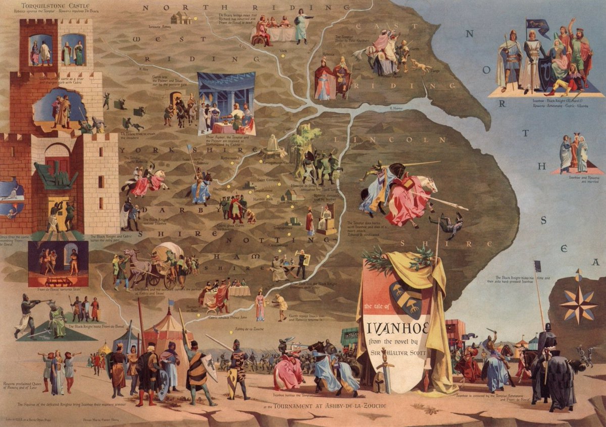 Tony Stella (@studiotstella) on Twitter photo <a href="/WrongReel/">Wrong Reel</a> <a href="/colebrax/">James Hancock</a> Beautiful "Ivanhoe" map showing scenes from the novel by #EverettHenry - 1958 #SirWalterScott <a href="/WrongReel/">Wrong Reel</a> <a href="/colebrax/">James Hancock</a> Beautiful "Ivanhoe" map showing scenes from the novel by #EverettHenry - 1958 #SirWalterScott