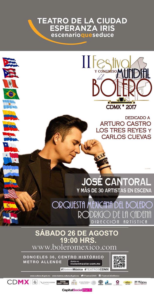 BoleroMexicoAC's tweet photo. @Josecantoral presente en el #FestivalMundialDelBolero este sábado 26 de Agosto https://t.co/9R7pcVTbHz