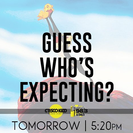 CRISCOKIDD's tweet photo. The @CKBPshow is expecting! 🙊 🗣 Announcement tomorrow at 5:20pm on @power983. #CriscoKiddBlockParty #issa #newparentalert https://t.co/Tukn9ZVb8J