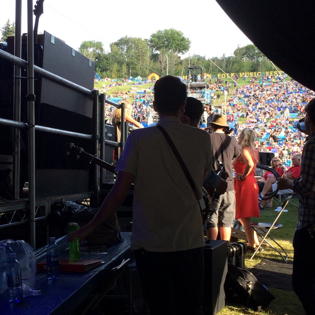 Maddie Storvold on main stage <a href="/edmfolkfest/">Edmonton Folk Fest</a> @northofhere4 in the wings, up next. #yegmusic
