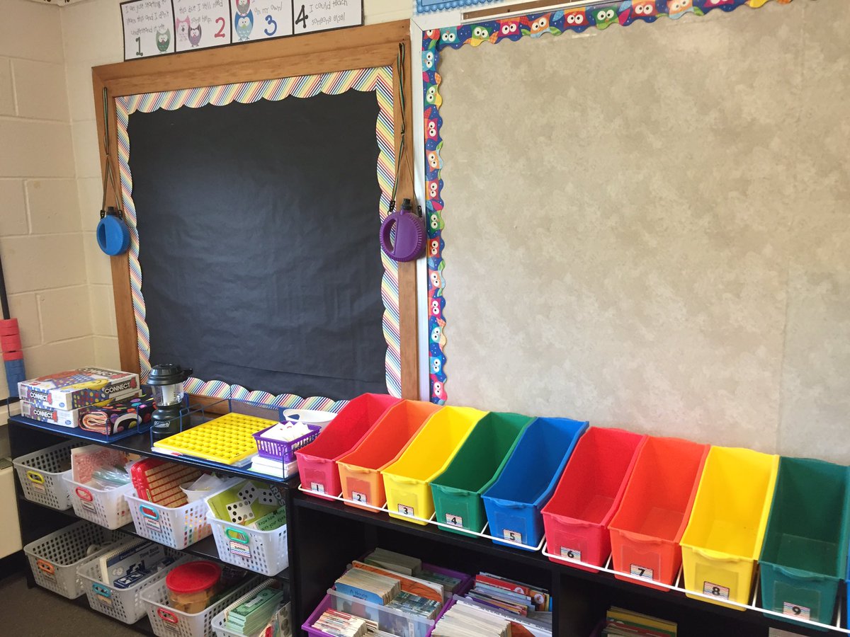 A5 Math area is done - New manip storage, towers for 1/2 wrkstns, boxes for 1/2 standards game storage, xtra materials/bins #GMWorkshopTCM