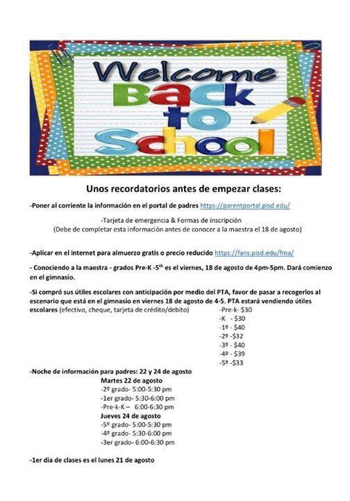 ThomasTexans1's tweet photo. Welcome back Thomas families! A few things to take note of for the beginning of the 2017-2018 school year! #ttexanslearn https://t.co/2AjHvA3sPw