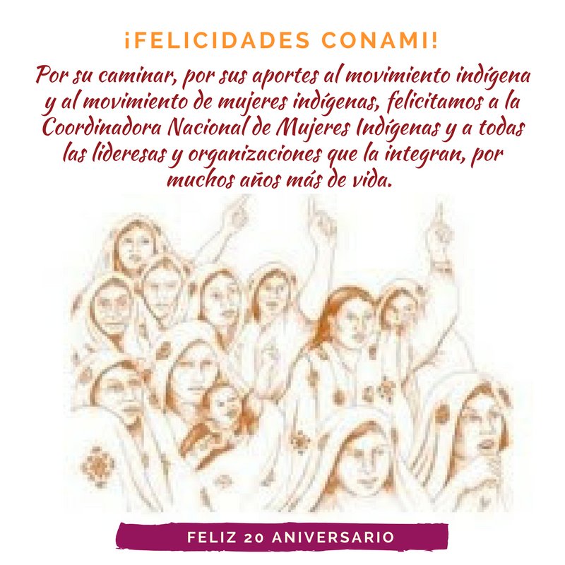ilsb_ac's tweet photo. Por su caminar, por sus aportes al movimiento indígena y al movimiento de #MujeresIndígenas ¡Felicitamos a la @ConamiMexico! #CONAMI https://t.co/Zr65VoX5m3