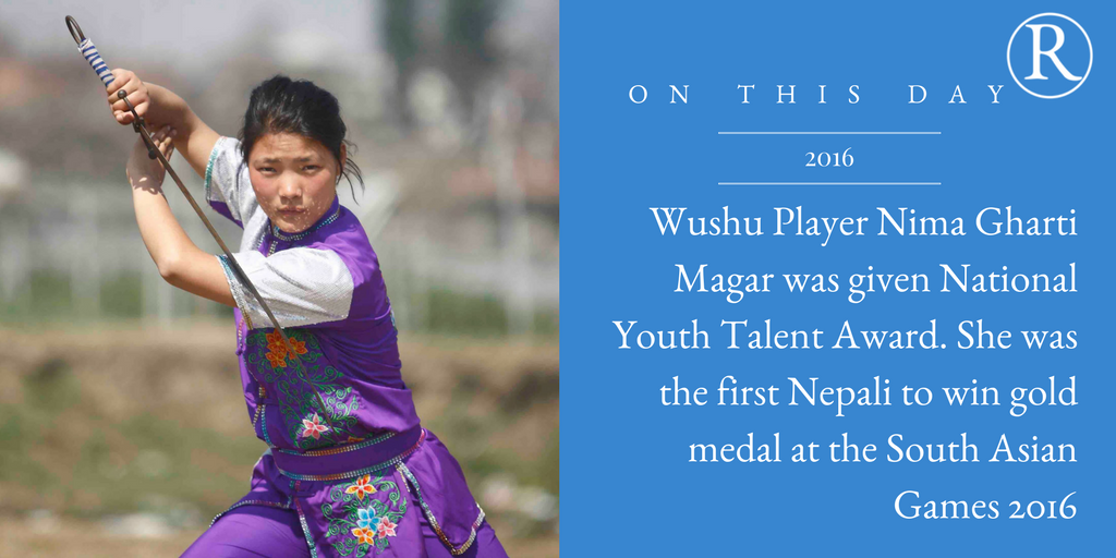 recordnepal's tweet photo. On this Day!
Read more from our Archive: https://t.co/nriKsLDn9x
#ireaditontherecord #otd #wushu #sag2016 #sag #goldmedal https://t.co/ouEthdoPoV