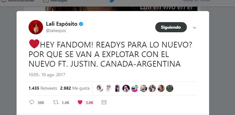 BassPau's tweet photo. POR FAVOR ESTOY AL BORDE DEL ACV EL TWEEETTTTTTTTTTTTTTT SE CONFIRMO EL GRAN SUEÑO DE MI MISERA VIDA #LaliFtJustinBieber https://t.co/bppeJ8VJ3a