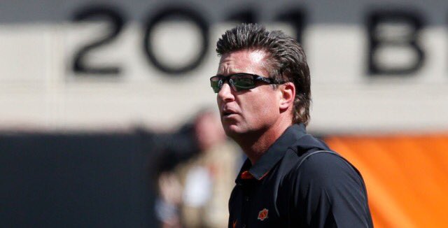 Happy 50th Birthday to Mike Gundy! Ten years ago he was a \"man\" at 40. Now he rocks a God-like mullet at age 50. 