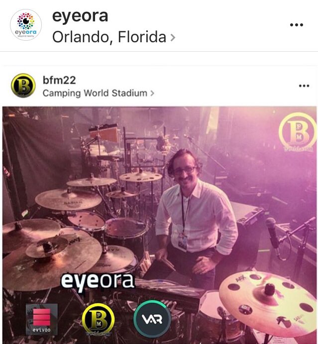 evivoo's tweet photo. Throwback #bfmworld #bfm360 #bfmclothing #bfmclinics #evivoo #eyeora #varport #vr #virtualreality #brianfrasiermoore #drumkit #jt #concert https://t.co/sBLKrdqDBK