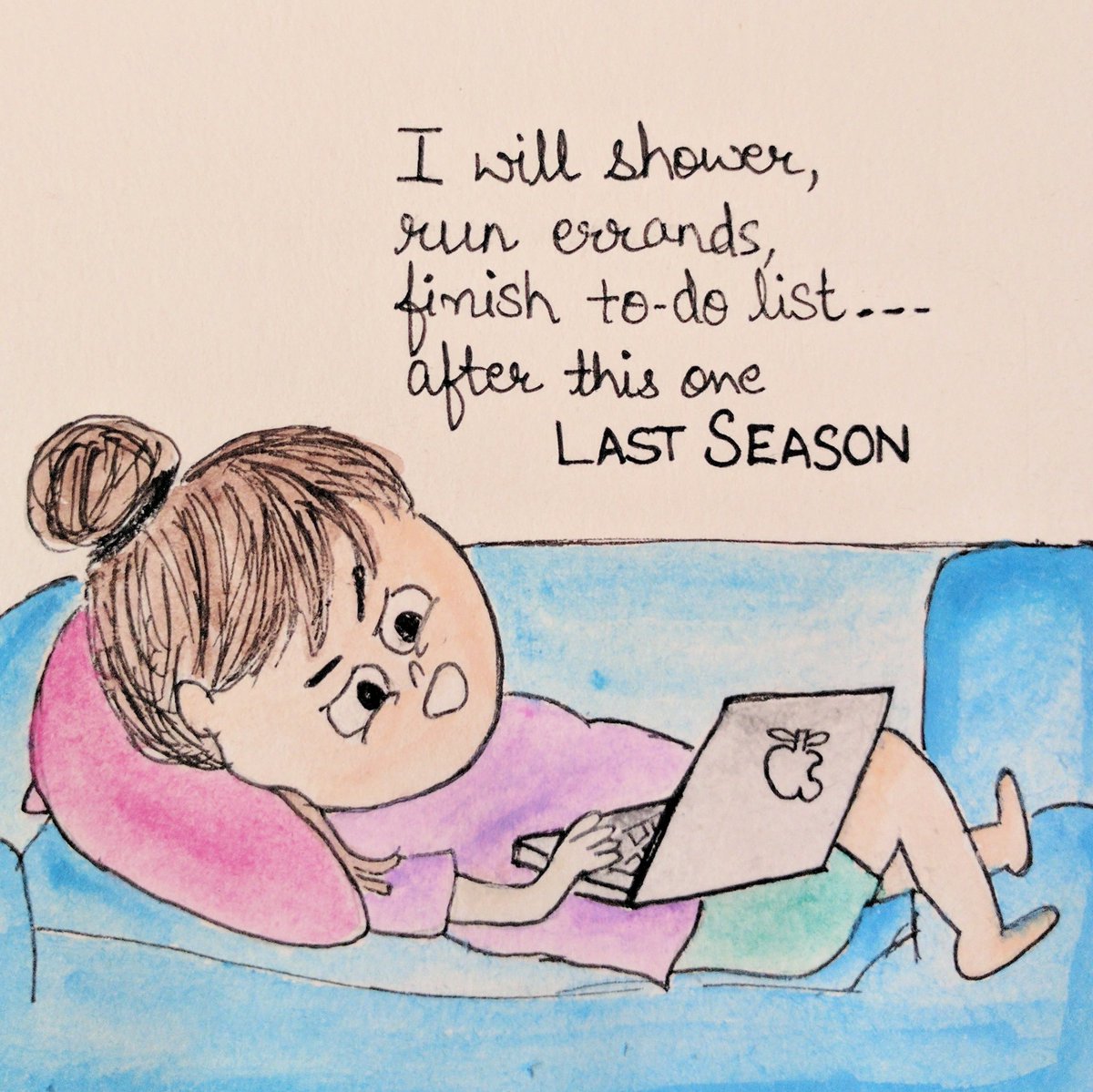 Notes_Pencil's tweet image. Ok! Enough of this binge watching! #FridayFeeling #doodle