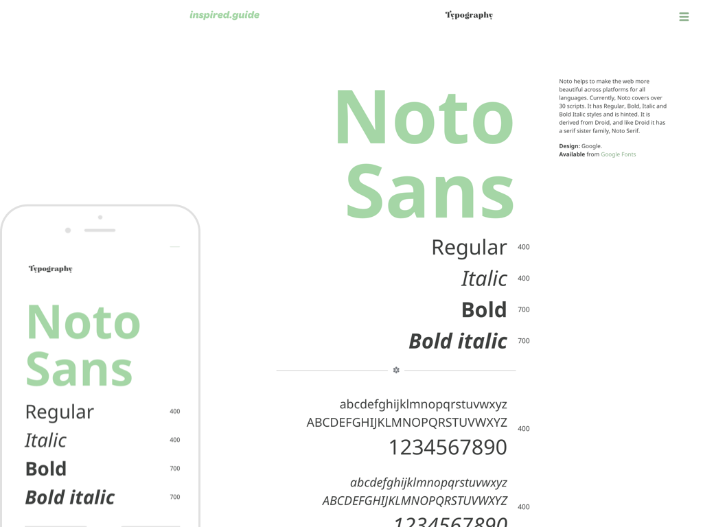 inspired_guides's tweet photo. Introducing Noto: A playfully designed style guide that displays information about your colour and other styles in imaginative new ways. https://t.co/IytSFFvqWS