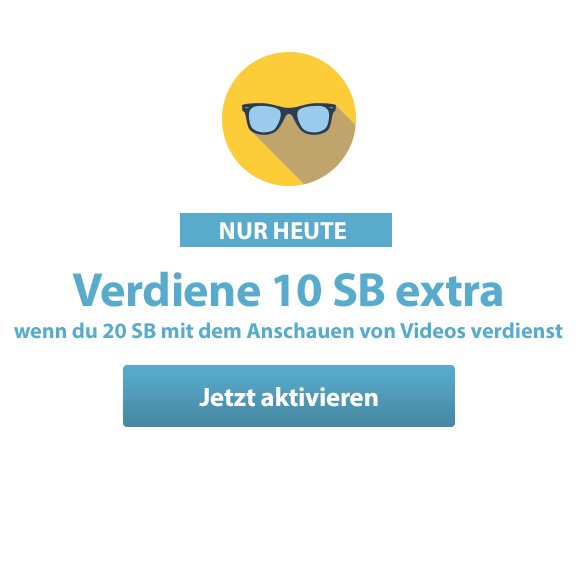 10 SB Bonus, wenn ihr 20 SB oder mehr mit dem Anschauen von Videos verdient: swagbucks.com/g/l/7rl4g0 + #Swagcode "TVschau"!
