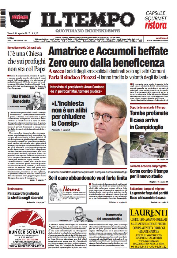 tempoweb's tweet photo. Per Amatrice e Accumoli niente soldi La grande fuga dei partiti Corsa contro il tempo per lo stadio Vi aspettiamo in edicola #Buongiorno https://t.co/Hx85CL7YSr