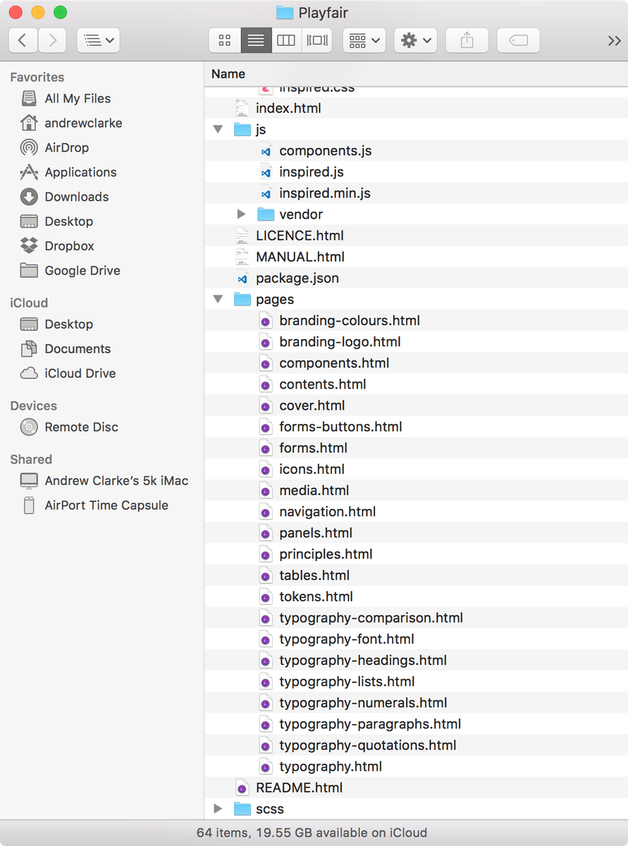 inspired_guides's tweet photo. I’ve been asked a few times about how the style guides‘ HTML and CSS is structured. Here‘s two Finder windows. – AC https://t.co/b5Ws1WbfDC