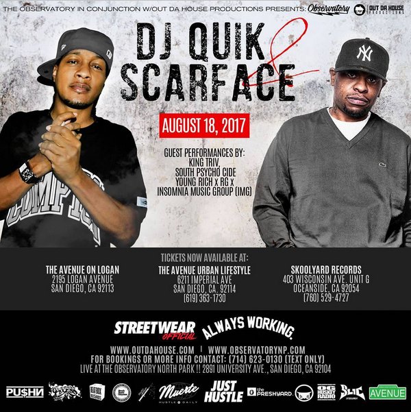 OGCOOKOO's tweet photo. #SANDIEGO 1 WEEK COUNTDOWN!!! FRIDAY AUGUST 18TH @SOUTHPSYCHOCIDE LIVE @ THE DJ QUIK & SCARFACE CONCERT OBSERVATORY #NORTHPARK!!! #WESTCIDE https://t.co/zAKaV8Pcyn