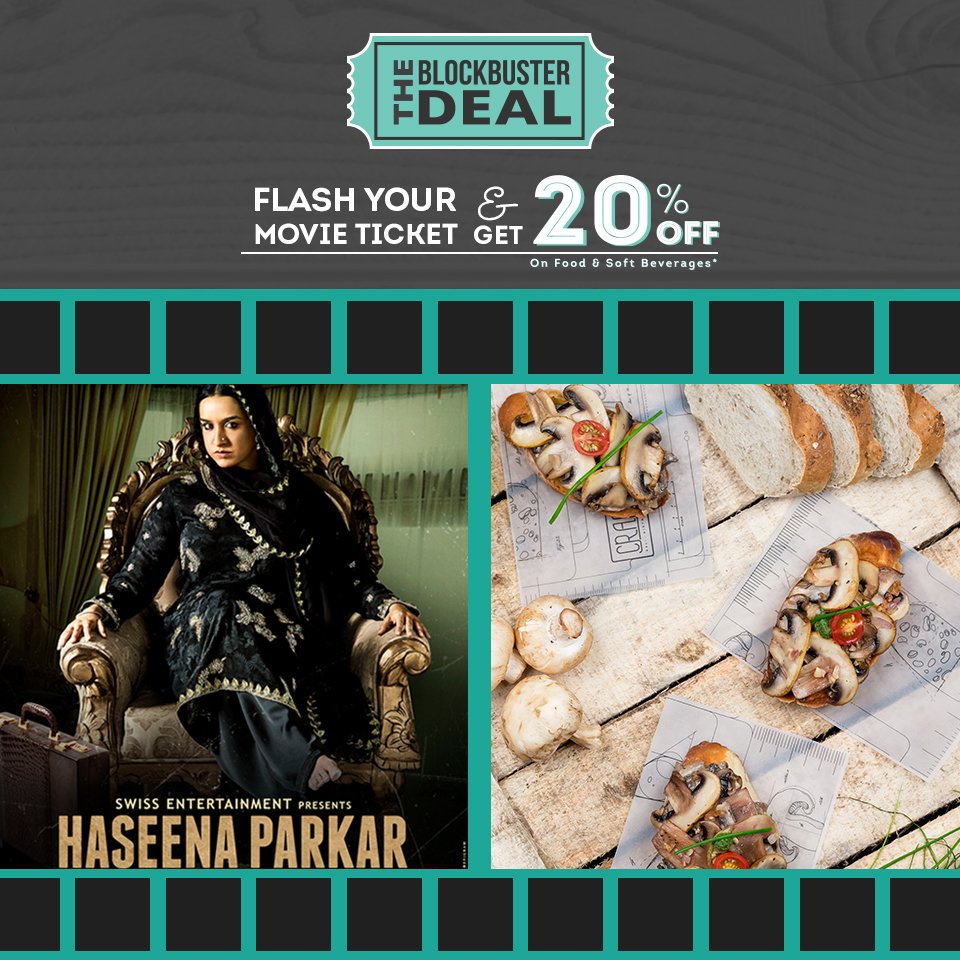 CraftDbb's tweet image. Watch Shraddha Kapoor give a stellar performance as she plays the role of Haseena Parkar. Flash your movie ticket and get 20% off* #Craft