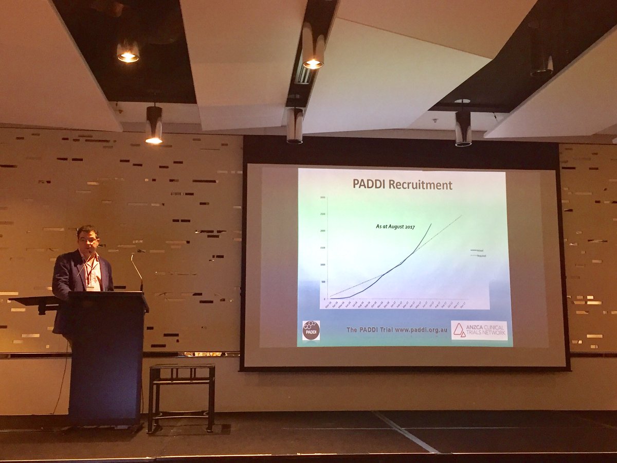 PADDI_Trial's tweet photo. Our fabulous Chief Investigator Prof Tomas Corcoran providing an update on how PADDI is progressing! Great progress! #CTN17 @ctn_anzca https://t.co/DNEjR2MxEu
