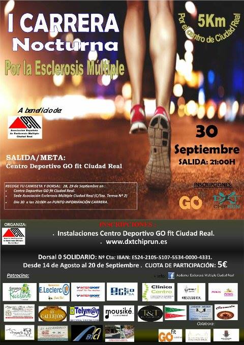 eusebiogarcia's tweet photo. Las calles de @wikiCR acogerán el 30 de septiembre la I Carrera Nocturna por la Esclerosis Múltiple @Miciudadreal_es https://t.co/ZrKDdz2tls https://t.co/1bRyHNch1W