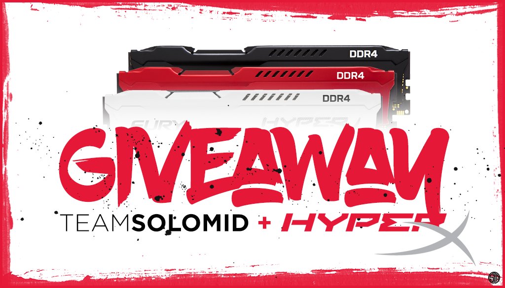 Bjergsen's tweet photo. Hey guys! @HyperX and TSM are giving away the HyperX Fury DDR4 Ram. Best of luck to all who sign up!! ☺️ https://t.co/Y0I0iob8Al https://t.co/xKrx0oHxCW