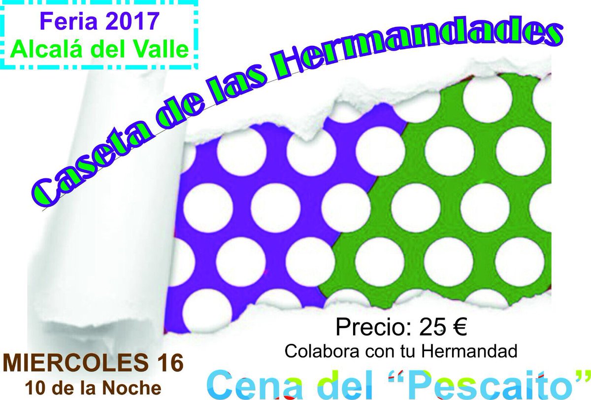 Un año más disfruta de la cena del "Pescaito" en la Caseta de las Hermandades "Juntos pero no Revueltos"
<a href="/VeraCruzAlcal/">Vera†Cruz Alcalá del Valle</a>