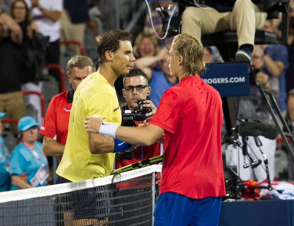 LamineZellag's tweet image. Sensationnelle @RafaelNadal est éliminé dles 8es par Denis Shapovalov (3-6, 6-4, 7-6) un jeune canadien de 18 ans #MontrealMasters