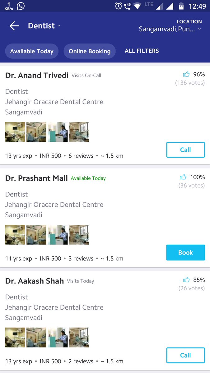 LokhandeAnirudh's tweet photo. Booked a dentist appointment in seconds thanks to Practo.
#FindURDocOnPracto
https://t.co/rNCy4VgK3J https://t.co/VY51uCOY0x