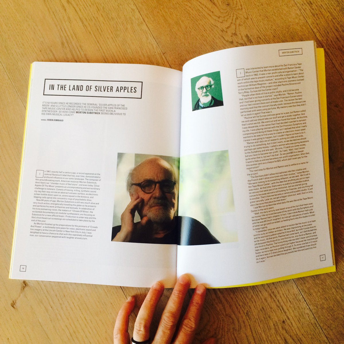 robinrimbaud's tweet photo. So proud to see my interview with the ever inspirational Morton Subotnick in the latest @ElectronicMagUK - treat yourself! https://t.co/8FF0HGj91s