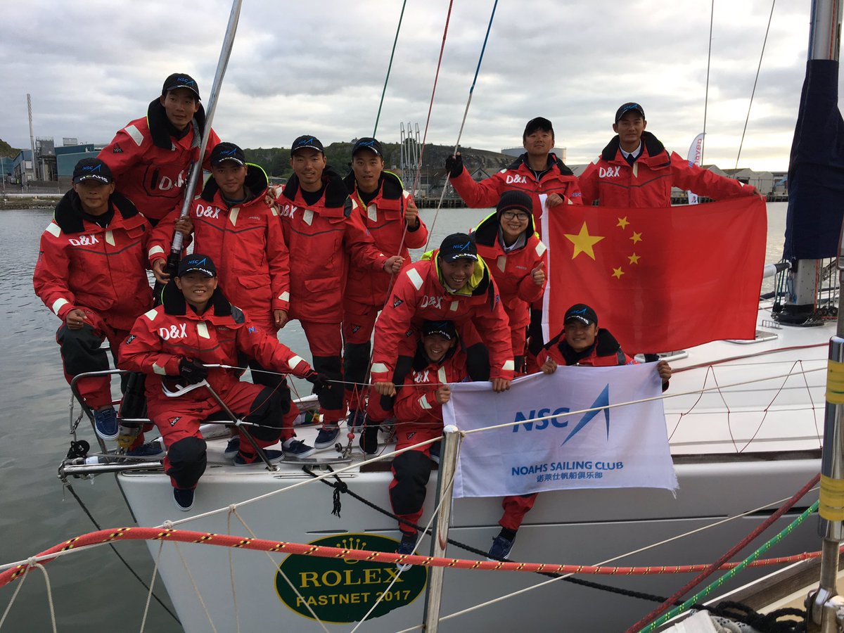 上海诺莱仕帆船队，英国夏令时20170811 0425 安全顺利完成法斯耐特帆船赛
Shanghai Noahs Sailing Club, Finished the Rolex Fastnet Race at 0425BST 20170811 #rolexfastnetrace