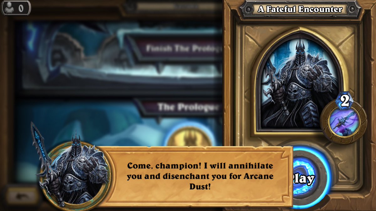 PolarPhyn's tweet photo. .@PlayHearthstone The Battle against the Lich King has begun! #Hearthstone #WorldOfWarcraft #TheLichKing https://t.co/xKWMzkxSrI