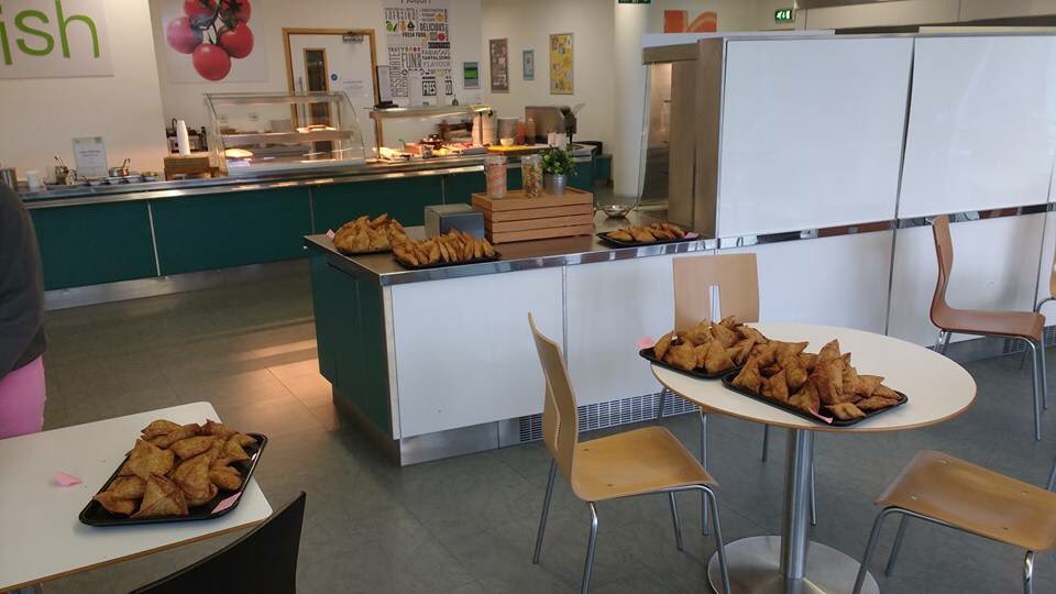 Students4Malawi's tweet photo. Today we are holding a fundraiser at Atkins in Bristol - organised by board member Ross Wilson. Head there for some yummy samosas #bristol https://t.co/w9kMRTVN8a