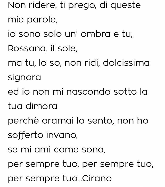 Francesca 🦋🦄🦋🦄 on X: Se mi ami come sono, Per sempre tuo, per sempre  tuo, per sempre tuo Cirano #ConAmore #Cirano #Guccini @CasaLettori   / X