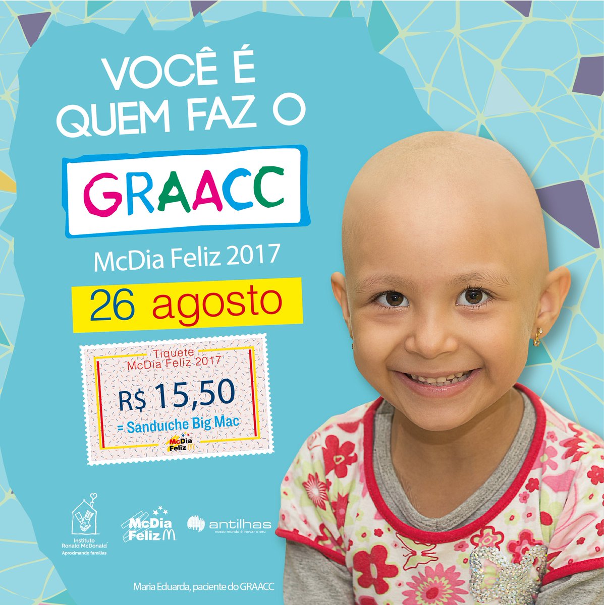 Antilhas's tweet photo. Peça Big Mac e ajude as crianças e adolescentes com câncer! 
Compre o seu tíquete pelo telefone (11) 5908-9100 ou graacc@graacc.org.br https://t.co/qnLUtb16GZ
