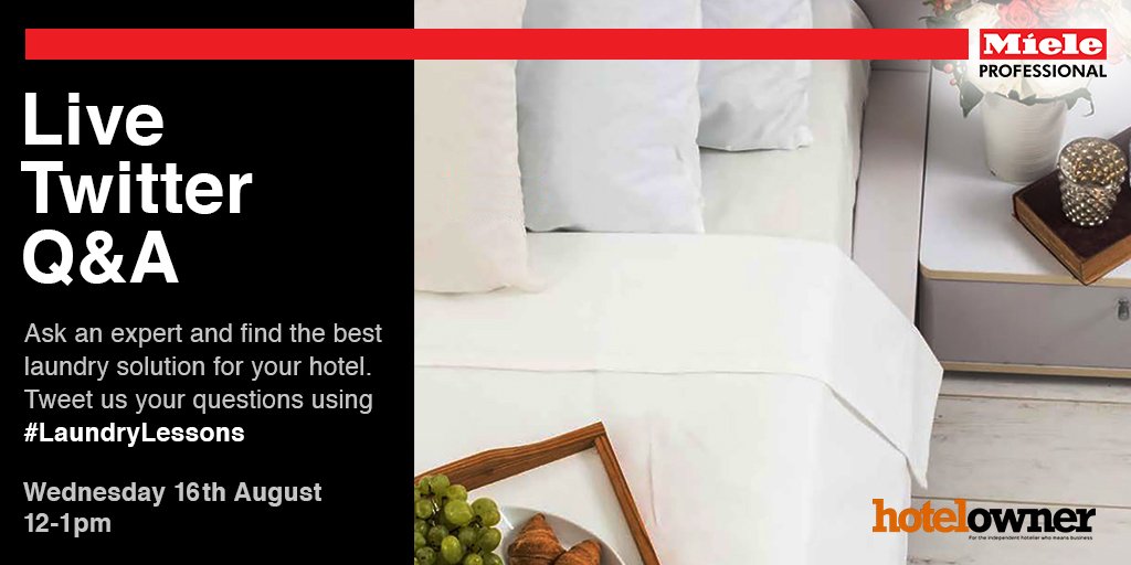 HotelOwnerUK's tweet photo. This Wednesday 12-1pm @MieleProf will be taking over our feed to answer your questions. Tweet #LaundryLessons to get involved https://t.co/oDxc2KnH7E