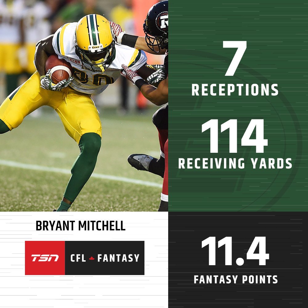CFL's tweet photo. Which part of this @EdmontonEsks 3-Headed Attack did you have in @TSN_Sports #CFLFantasy? https://t.co/nE8j422e62