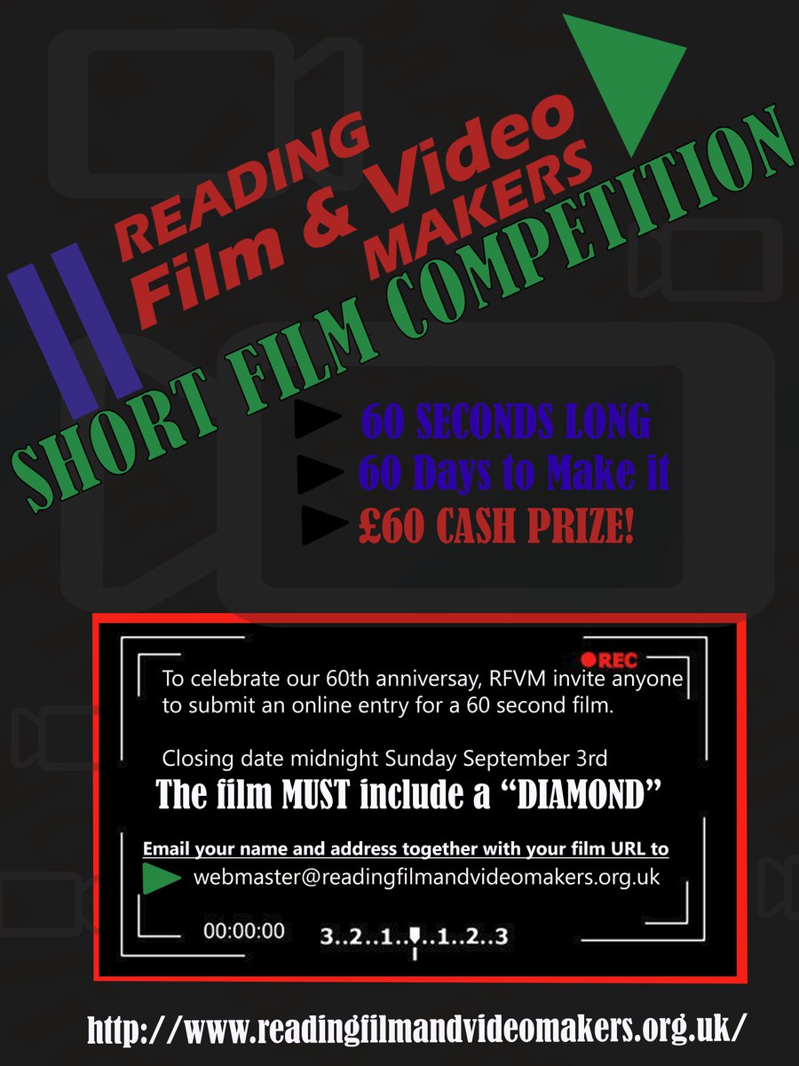 TheRFVM's tweet photo. #Filmmakers Still time to make a 60sec #film &amp; enter our free competition. Win a cash prize #SupportIndieFilm #RFVM60 Please retweet. https://t.co/g6LuzcEbHT